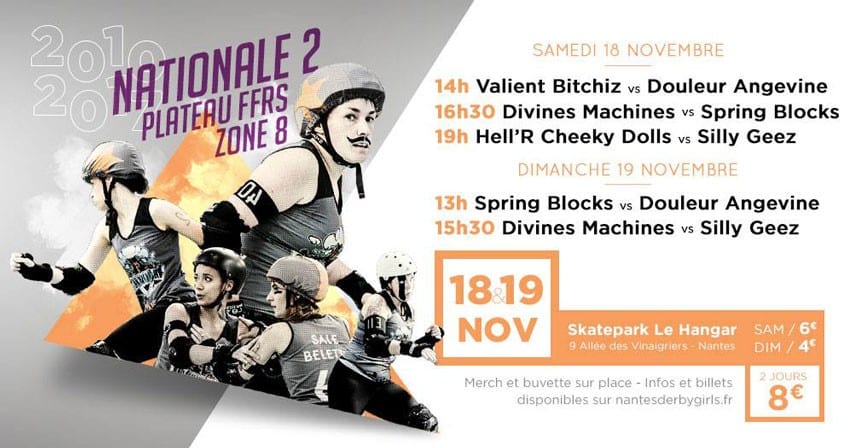 1er plateau du championnat de France N2 Roller Derby Zone 8 2017-2018 à Nantes (44)