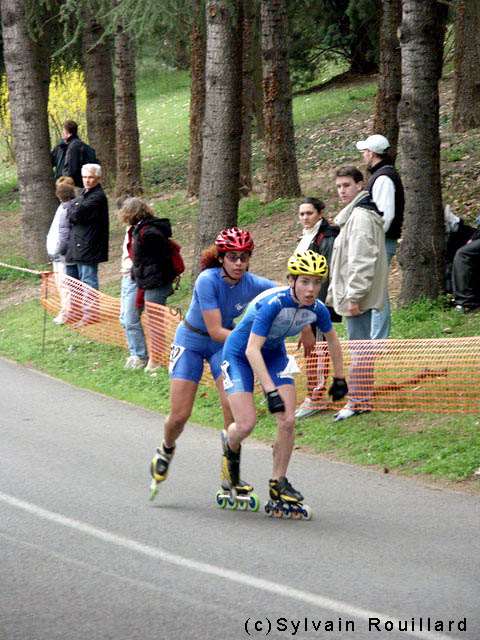 Peloton de tête élite femme au Championnat de France Grand Fond 2004