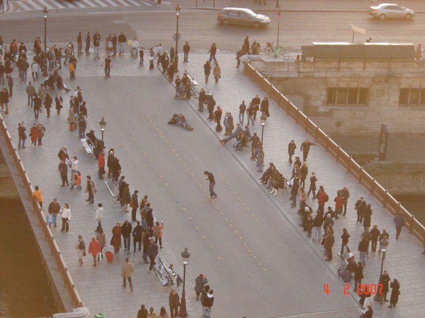 Vue aérienne du spot roller de Notre-Dame de Paris