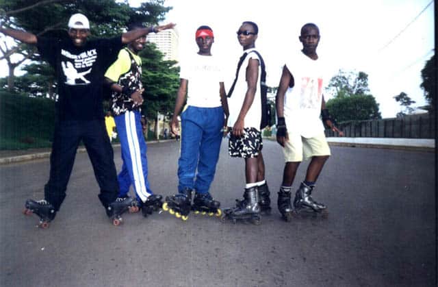 Patineurs avec Taïg sur un bel enrobé