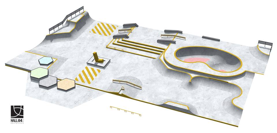 Vue 3D du skatepark de Libourne
