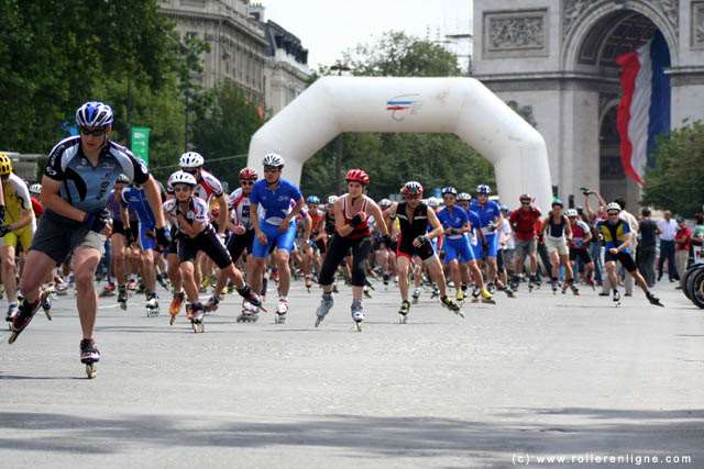 Peloton de patineurs