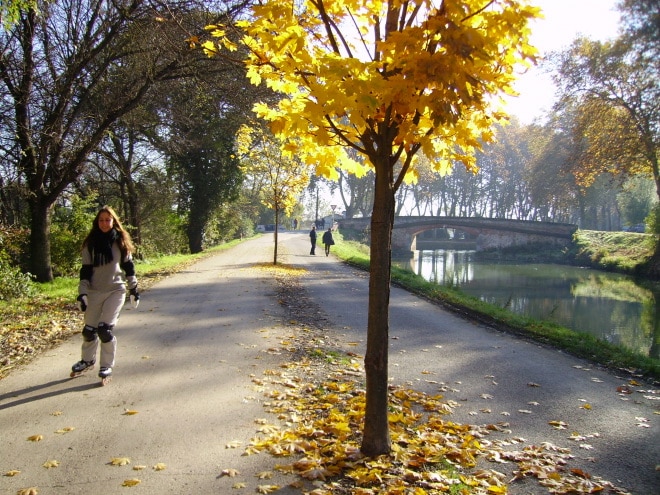 La piste du Canal du Midi à roller (Toulouse)