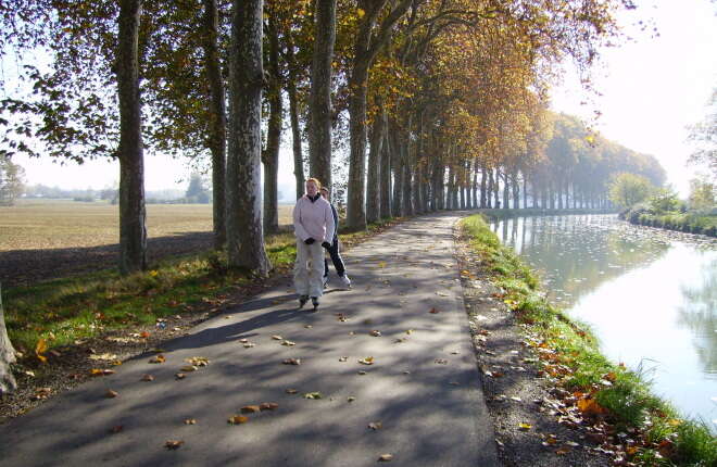 Patineuse sur le bord du Canal