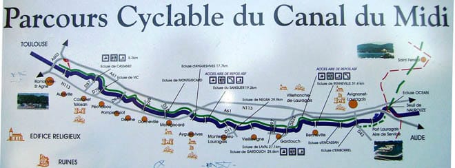 Plan de la piste du canal du Midi