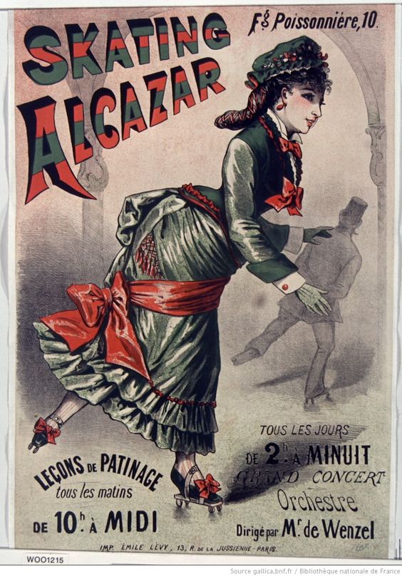 Affiche du skating de l'Alcazar de 1876