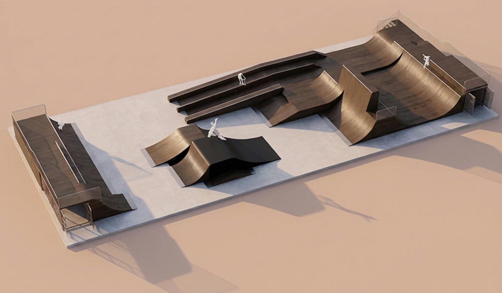 Plan de masse du skatepark de Bercy (2026)