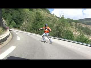 Descente de l’Alpe d’Huez en roller par Fabien Caron