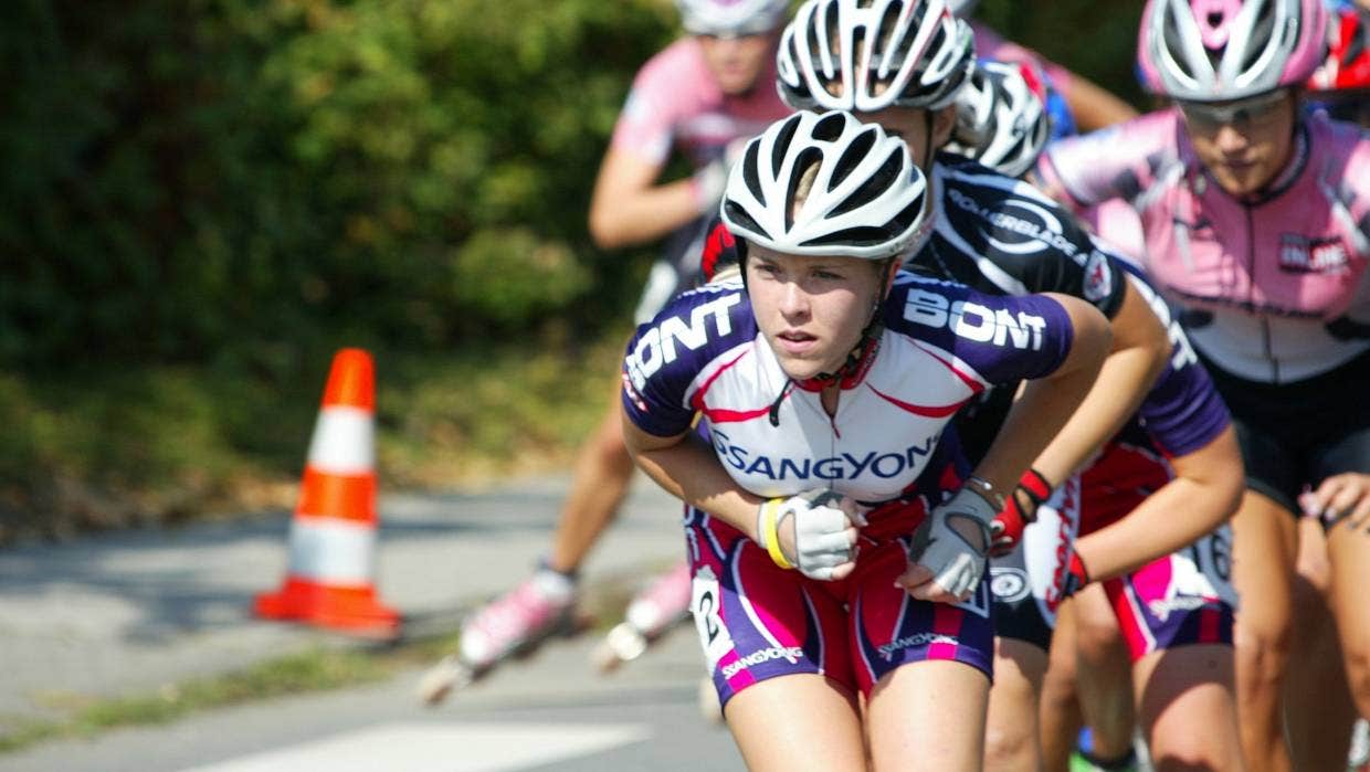 Nicole Begg lors d'une manche de la World Inline Cup en Allemagne