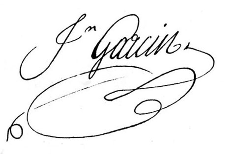 La signature de Jean Garcin
