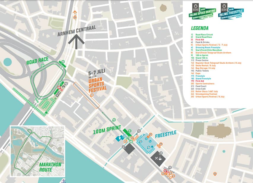 Les lieux des championnats du monde de roller 2018