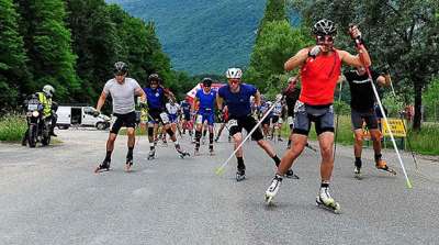 Départ de la course de rollerski du Rollathlon