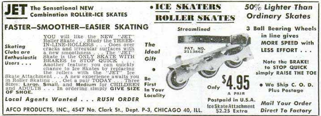 Publicité pour les Jet Skates de 1947