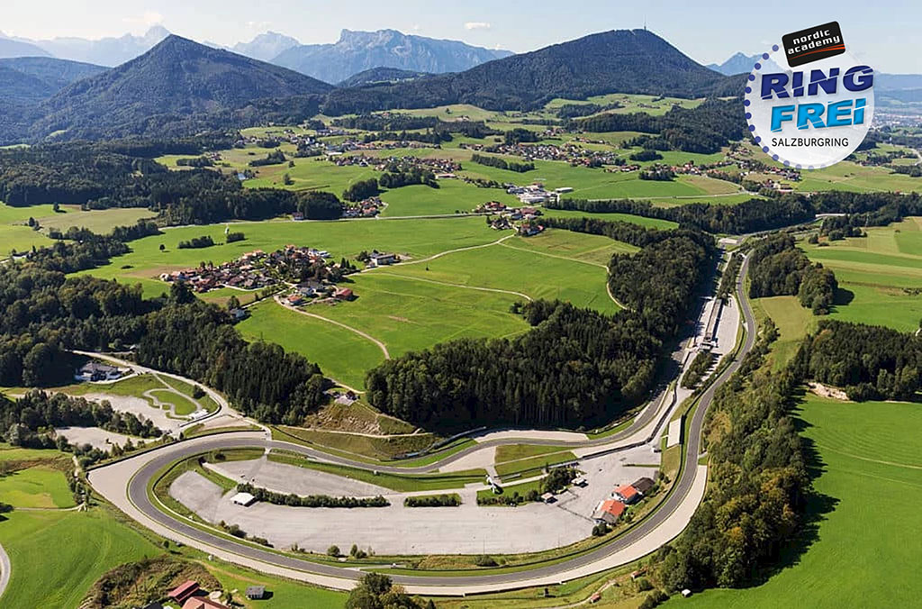 Vue aérienne du circuit du Ring Frei à Salzbourg (Autriche)