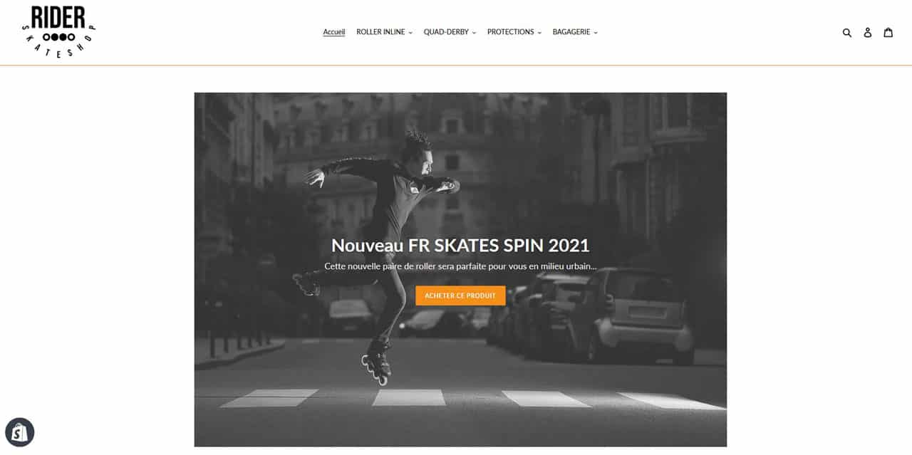 Capture d'écran Rider Skateshop