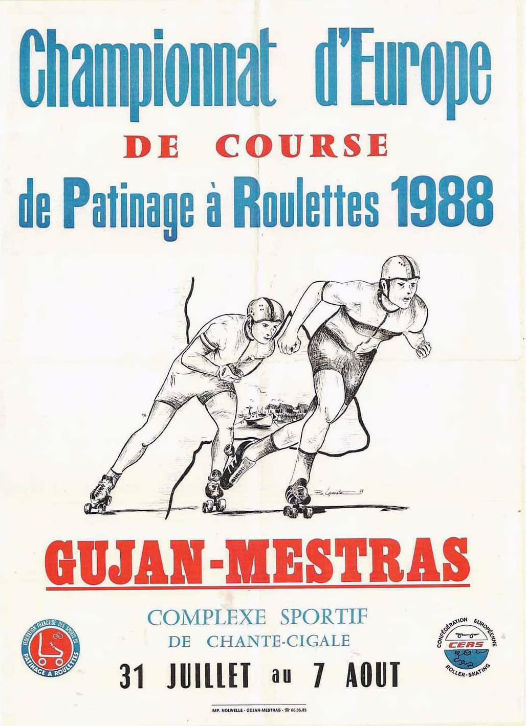 Championnat d&rsquo;Europe de course de patinage à roulettes 1988 à Gujan-Mestras (33)