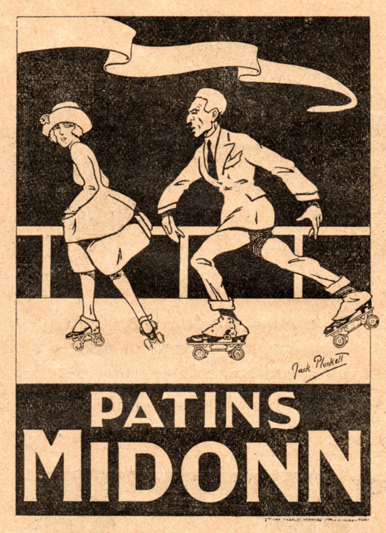 Patins Midonn - affiche de 1910 par Jack Plunkett