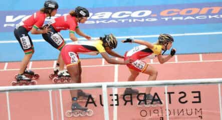 Relais des équipes du Portugal et d'Espagne au Championnat d'Europe de roller course 2021