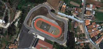 Vue aérienne de la piste et du circuit routier de Canelas (Portugal)