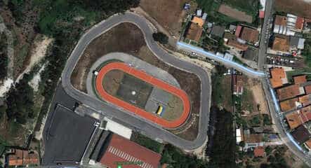 Vue aérienne de la piste et du circuit routier de Canelas (Portugal)