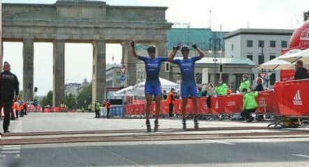 Arrivée du semi-marathon hommes à Berlin