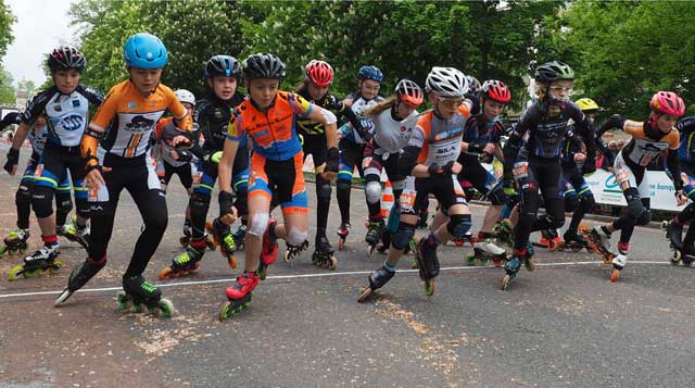 Départ enfant au marathon roller des Grands Crus