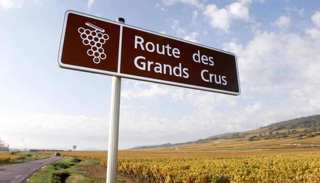 Panneau de la route des Grands Crus