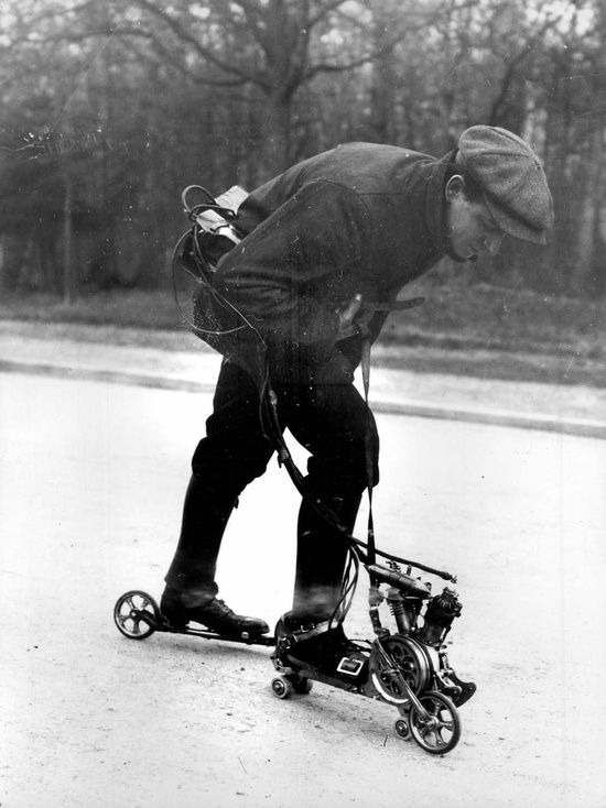 Des patins à moteur par Mercier en 1912