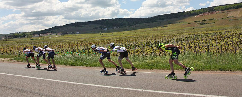 Peloton du marathon roller des Grands Crus 2021