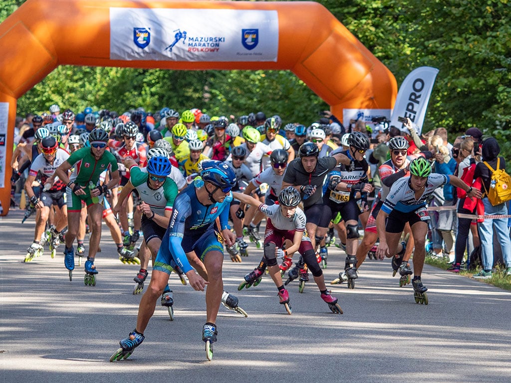 Départ du marathon roller de Mazurie