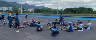 L'équipe de roller course du Guatemala à l'entraînement