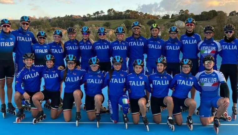 L’équipe d’Italie de roller course au Championnat du Monde 2021