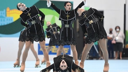 Compétitrice en petit groupe au mondial de roller artistique 2021