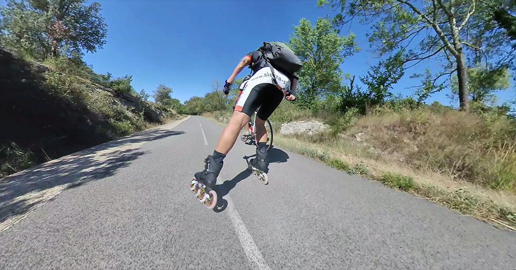 Test of the Bont Supercell 2.0 inline frame on the bicycle path between Caveirac and Sommières (France)