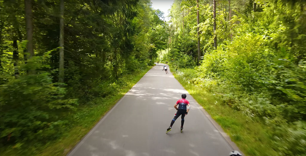 Le parcours forestier du marathon roller de Mazurie
