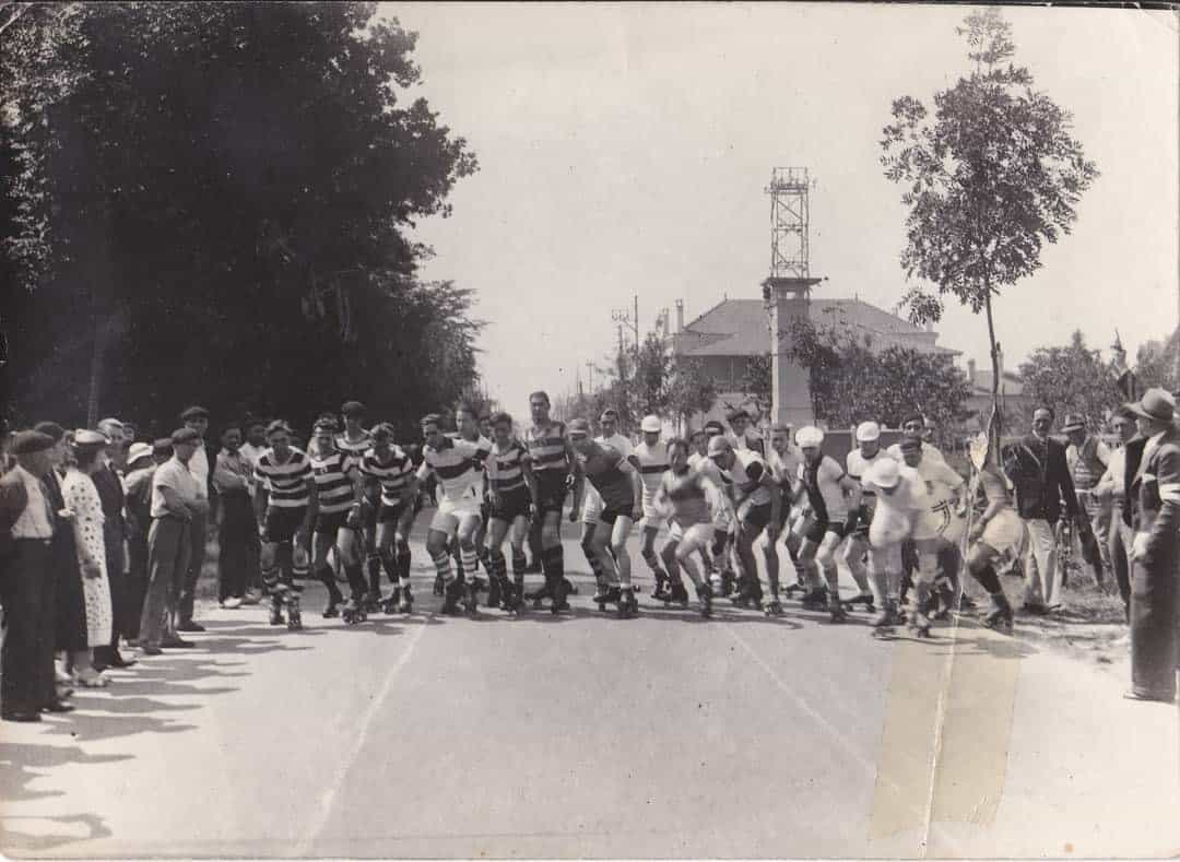 Course de roller à Bordeaux en 1936