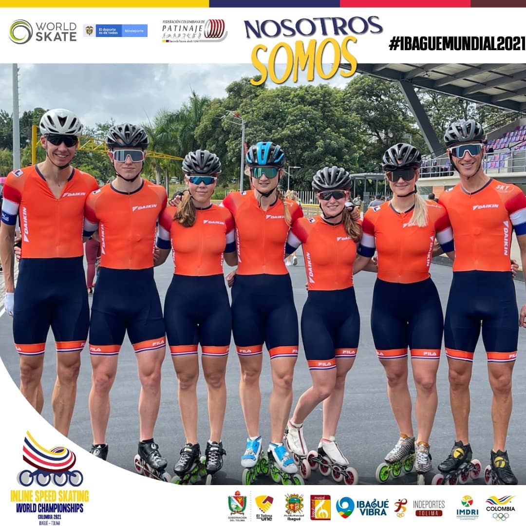 L'équipe des Pays-Bas de roller course en Colombie