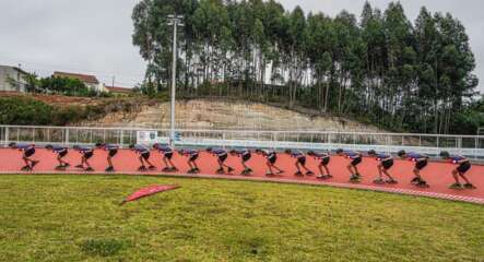 L'équipe des Pays-Bas de roller course au Championnat d'Europe 2021 à Canelas (photo : Neeke Smit)