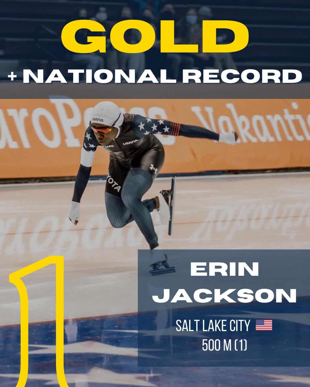 Glace : Erin Jackson décroche l&rsquo;or sur 500 m et un record national des USA