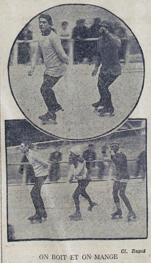 On boit et on mange pendant la course - photo extraite du journal l'Auto du 26 décembre 1910