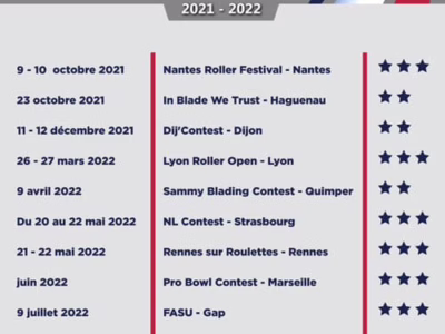 Le calendrier roller street 2022