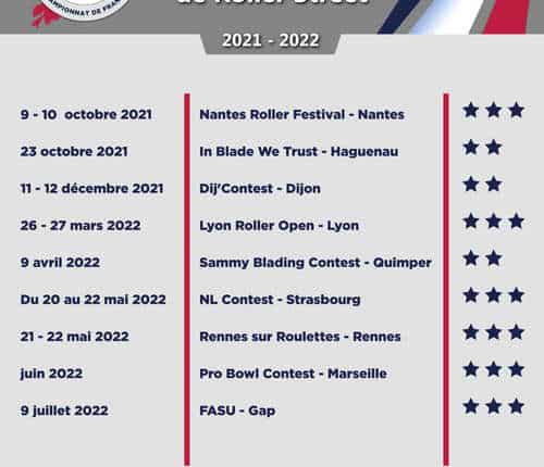 Calendrier roller street 2021-2022