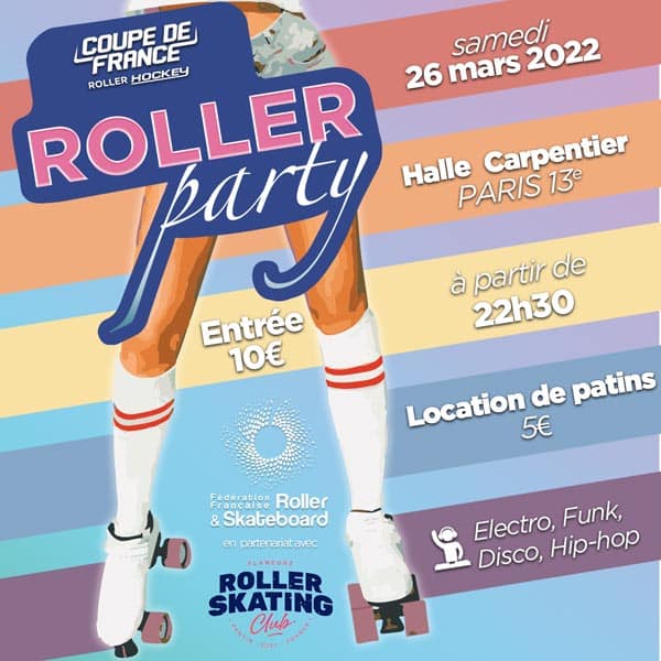 Affiche de la roller party de Carpentier 2022