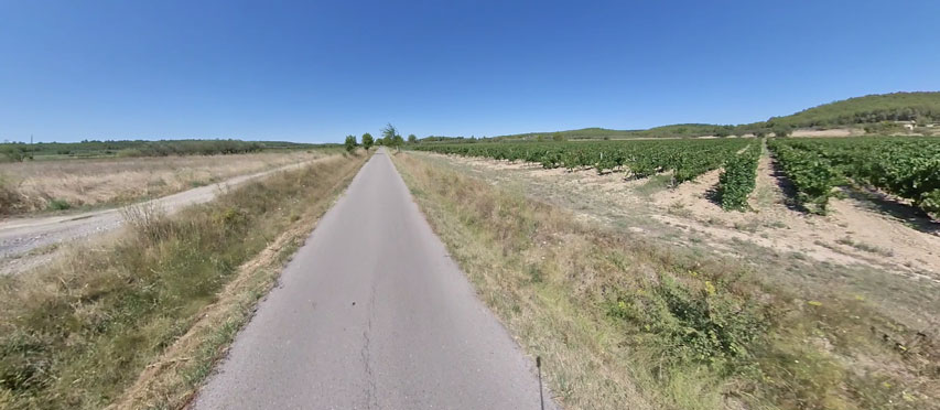 La voie verte est parfois très exposée au soleil et au vent