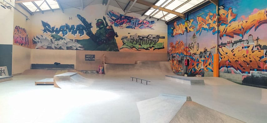 La partie skatepark plutôt dédiée au skateboard du CCUB de Besançon
