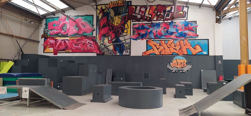 La zone de parkour et de trial du CCUB de Besançon