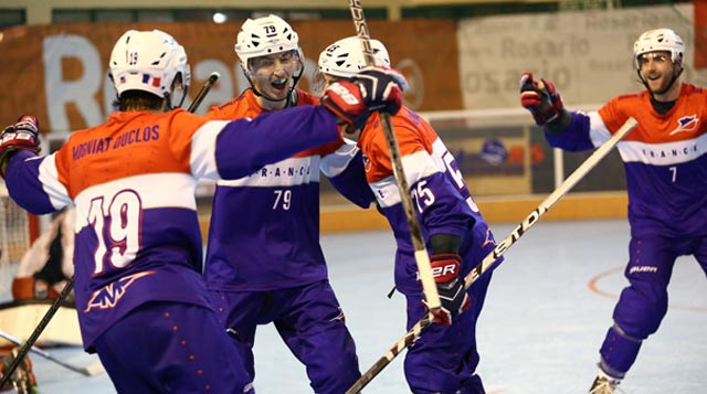 Célébration de l'équipe de France de roller