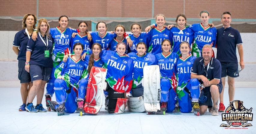 Equipe junior d'Italie aux Championnats d'Europe de roller hockey 2022