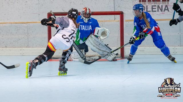 Match Junior Femme Espagne Italie aux Championnats d'Europe de roller hockey 2022