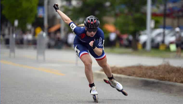 Marine Lefeuvre en solitaire - équipe de France de roller course 2022